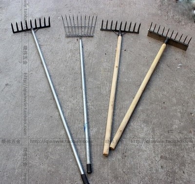 耙子园林平地耙子两用优质长柄钉耙松土农用农具草耙十齿耙.