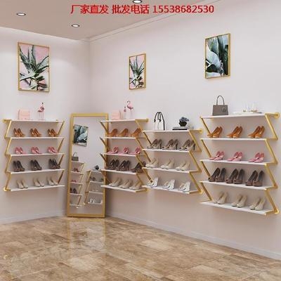 门口童鞋简易货架鞋架搁板服装店b墙上用的商店鞋子展示架陈列架