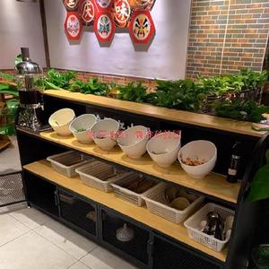 i自助餐厅调味i柜商用调料台复古台商透明门展台酱料柜双层火锅店