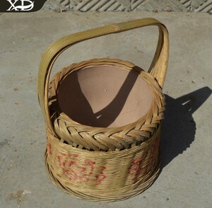 传统取暖烘烤火竹子烤火盆火笼碳手炉老人篮便携火炉手提农村竹编