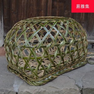 55金洪村百货店淘宝竹织竹编鸡笼子养鸡鸭鹅动物竹笼喜庆放鸡拍戏