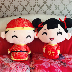 结婚礼物摆件新婚婚房装饰床头摆饰大号压床婚庆娃娃婚房娃娃