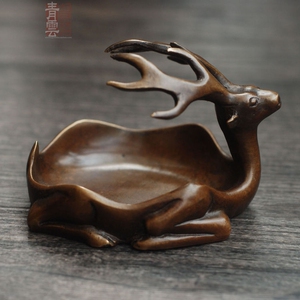 鹿镇 复刻海昏侯青铜镇尺 纸镇笔舔笔搁多用途文房摆件