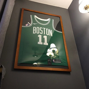 梅西足球篮球签名NBACBA球衣相框装裱收藏展示衣服框画框挂墙定做