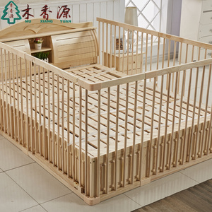 新款床护栏1.8米2床实木栏杆落地儿童游戏围栏宝宝婴儿床加高挡板