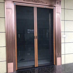 定制无轨折叠隐形推拉纱门风琴式纱窗伸缩防蚊门帘大门防盗门隔断