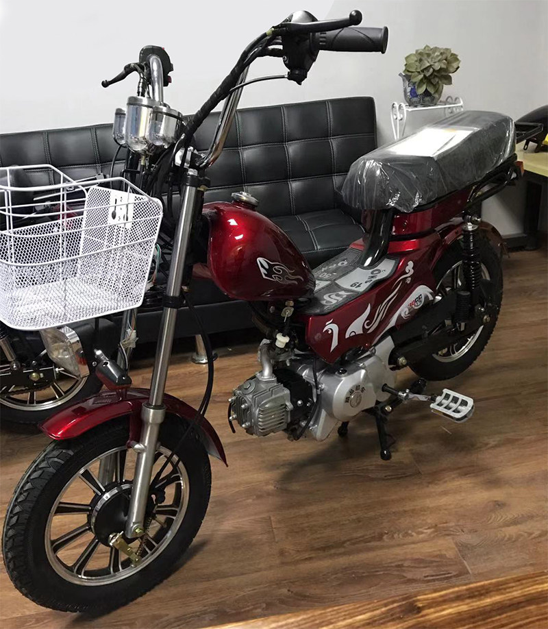 新品110cc无级变速燃油助力车拐子机可当自行车骑行钓鱼车轻便小