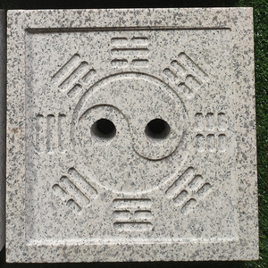 石雕窨井地漏石材雨水篦子老青石头古铜钱地漏庭院下水道水沟盖板