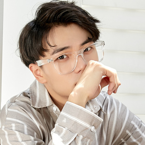新亨格瑞男款眼镜框透明百搭女款小清新方框可配近视眼镜框架防辐