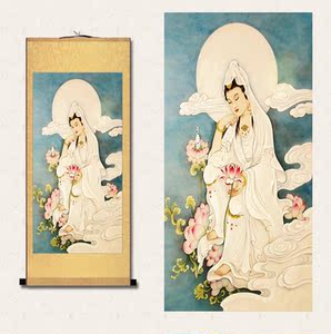 观音丝绸佛像画