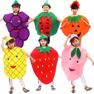 儿童节环保服装儿童成人亲子走秀表演水果服装蔬菜昆虫不织布衣服 &