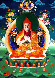 定制晋美彭措皈依境画像 高清唐卡 如意宝包邮油画布卷轴挂画