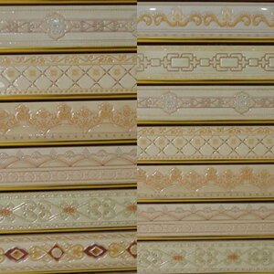 抛晶腰线厨房卫生间瓷砖镀金腰线客厅陶瓷腰线瓷片装饰线条压条