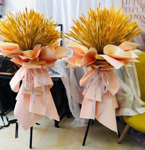 生日花蓝庆贺麦穗干花开业大麦花篮明星三角架开业花架会议发布会