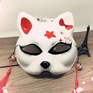 面罩儿童节男孩韩版黑色化装街舞女士酒吧半脸婚礼玩具猫头面具遮