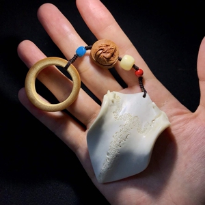 手把吊坠手工素骨三界鹿成品头骨鹿三界原料三界牌雕刻件男士