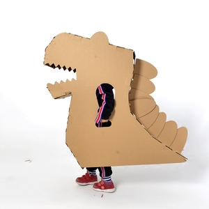 宝宝霸王恐龙可纸箱皮盒可穿戴手工衣服玩具幼儿童diy纸壳板模型