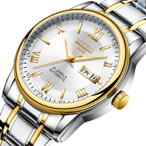 慕梭瑞士手表男士全自动机械表防水夜光镂空精钢皮带男表潮