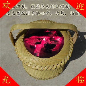 高档高档火笼竹制品竹编工艺品取暖火炉传统烤火盆用品老式冬季户