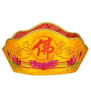 佛教用品帽子服饰水洗和尚僧帽五佛帽毗卢帽可僧人僧帽胶片佛法帽