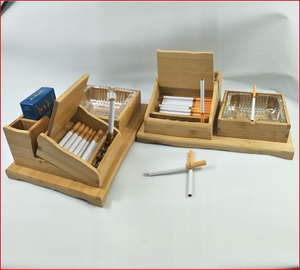 自动烟盒全自动出烟盒弹出男士潮流创意20支高档细支枝烟复古木质