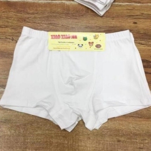 4条装纯白男童平角内裤男孩四角裤纯棉大童白色学生活动底