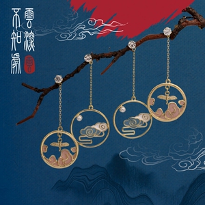 云深不知处耳夹无耳洞女中国风耳饰古风耳钉仙鹤浮世绘日式耳环