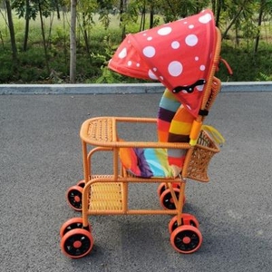 婴幼儿婴儿外出坐椅竹椅减震6个月竹子推车夏季手推车 透气 藤编