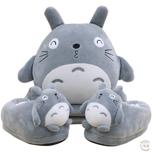 q-龙猫公仔暖手抱枕可插手毛绒玩具女生可爱超萌韩国懒人捂手枕冬