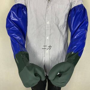 胶皮耐酸碱鱼缸长袖橡胶家务洗碗维护止滑家用海水加长型手套洗车
