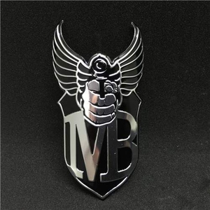 德国购mb手 黑手党 死飞 自行车头标头牌贴标个性 金属贴纸车标.