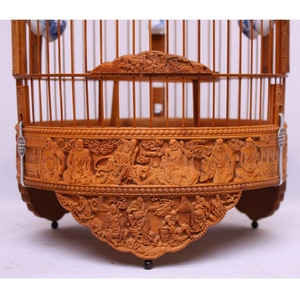 高档鸟笼绣眼黄腾广式太子笼金青鸟笼竹制相思鸟笼黄豆鸟鸟笼小号