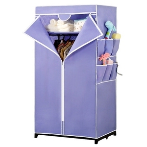 高档新溢彩年华简易衣柜布衣柜单人布艺宿舍钢架经济型简约现代收