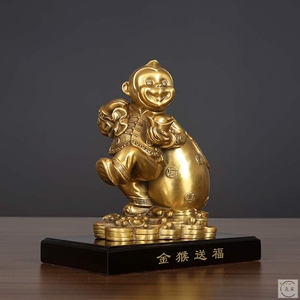 000人付款淘宝化2022年壬寅太岁猴子风水金猴吉祥物 十二生肖猴铜猴