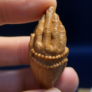 佛手橄榄雕刻鬼手大师纯手工核单粒单籽项链一念之间佛魔大籽文玩