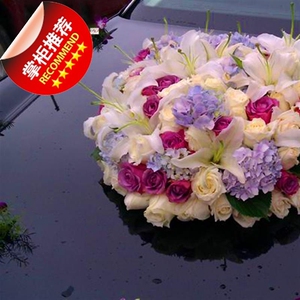 60大田县冯玮网店淘宝成都新款婚庆结17婚韩式主婚车装饰车头花套装