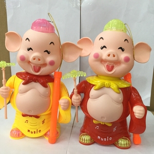 日本笼玩具电动摇摆轮音乐旋转地摊夜市发光灯笼鼠年儿童猪八戒手