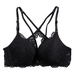 少女内衣美背新款流行网红聚拢无钢圈薄款性感蕾丝前扣文胸罩套装