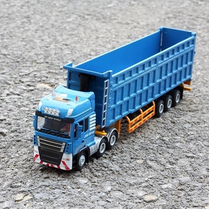 新品1:50合金半挂式重型运输卡车 重斗自卸翻斗货车儿童模型玩具
