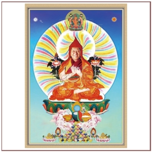 法王如意宝皈依唐卡画晋美彭措法像相纸塑封上师瑜伽佛像境观想图