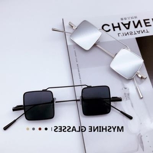 日本购上新王金金同款小方块太阳镜朋克眼镜方形个性马赛克复古文
