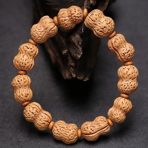 野生异形山桃核花生桃胡文玩核桃手串手链念珠男手持手把件盘玩