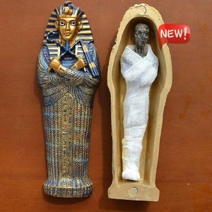 高档棺材模型棺材法老 7号木乃 古埃及人偶古文明木乃伊摆件面具