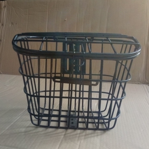 学生铁框黑色自行车框筐 前车篮加厚前面雅迪配件后置置物袋电车