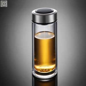 高档思乐客双层玻璃杯茶水分离杯隔热便携泡茶杯水杯男士透明杯子