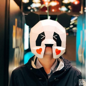 熊猫儿童林宥嘉蒙面歌王唱将头套纸模面具活动演唱专用网红道具