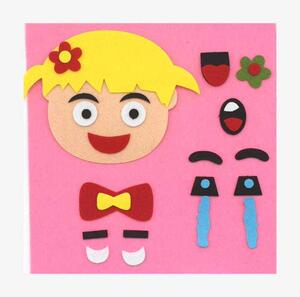 粘贴儿童diy手工认识五官变换表情包新款早教节日幼儿贴纸装饰