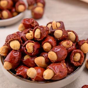 花生枣烘烤烘干无核香酥脆枣夹心红枣夹花生仁500g包邮12.22发货