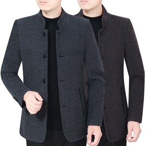 爸爸参加儿子婚礼衣服冬装结婚庆中年岳父婚宴喜公公父亲毛呢上衣