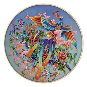 十字绣百鸟朝凤图绣 2019 古风卧室客厅餐厅圆形系列线绣满绣刺绣